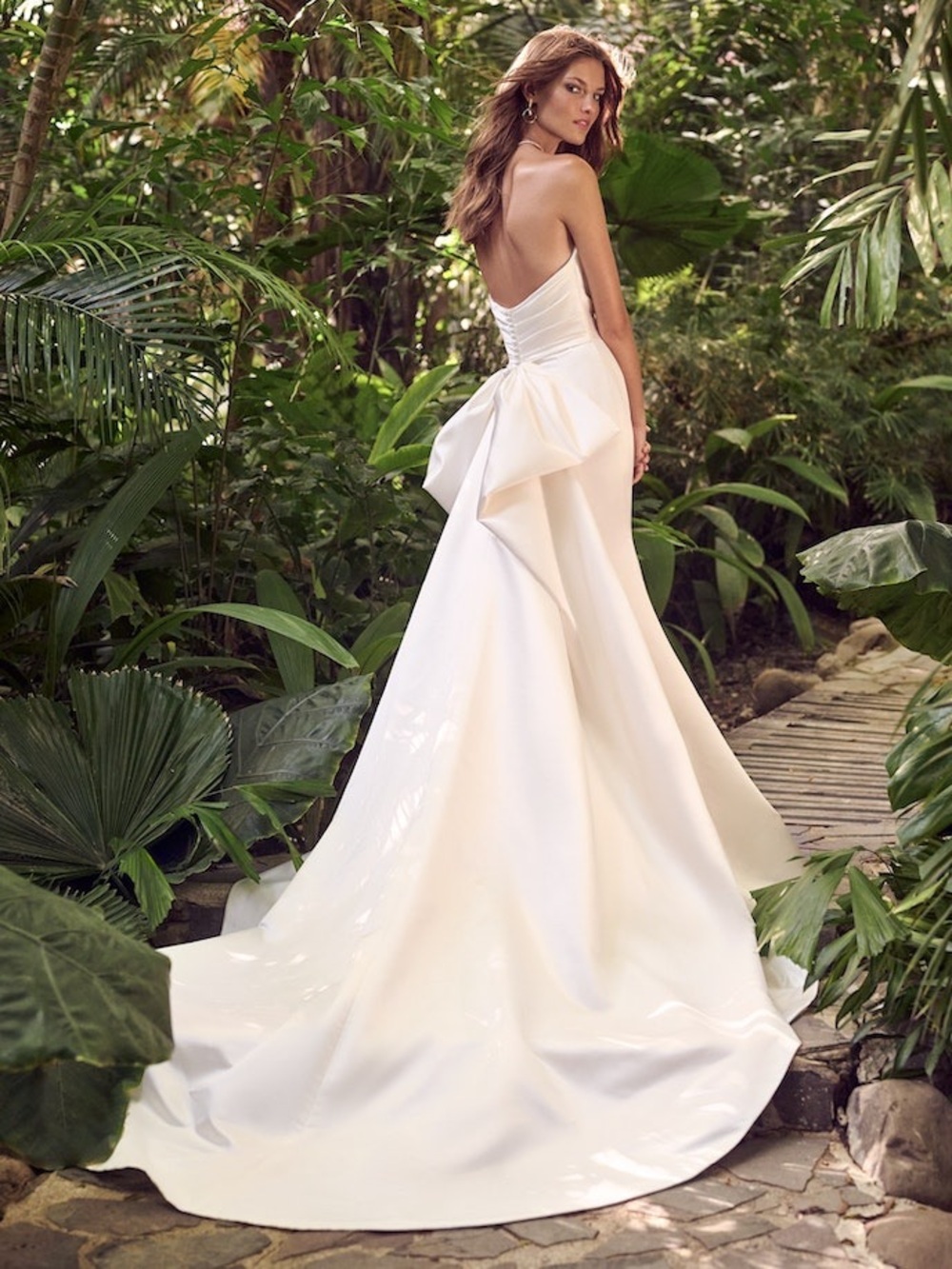 Maggie Sottero HILO MARIE Ivory Satin Strapless Mermaid Wedding Dress